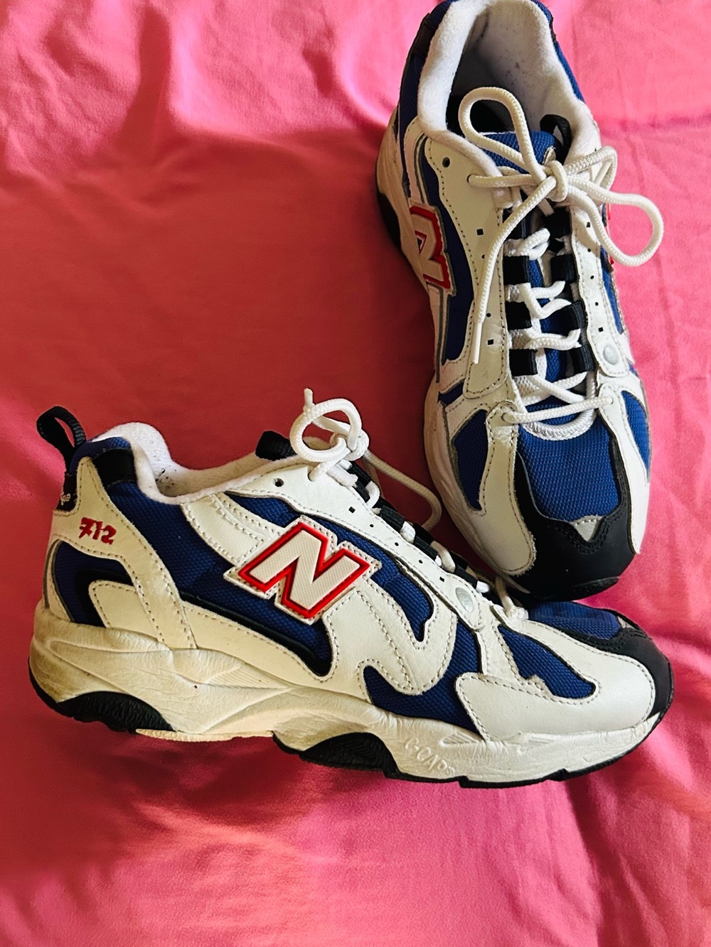 Vintage New Balance Kids' White & Blue Athletic Sneakers
